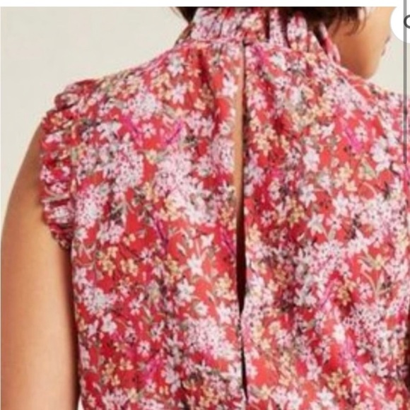 ANTHROPOLOGIE ALI&JAY TROUBADOUR RED FLORAL JUMPSUIT OPEN BACK FEMININE & FLOWY - Picture 6 of 14